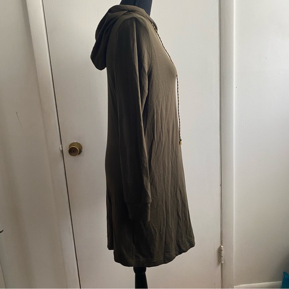 Lou & Grey Small Olive Green Hooded Sweater Dress - Picture 3 of 7